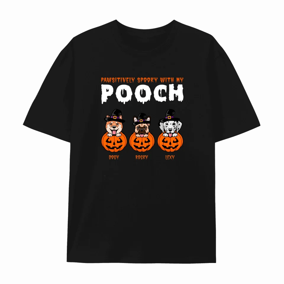 Pawsitively Custom Halloween Dog T-shirt | Sweatshirt | Hoodie - Pumpkin Dogs Apparel For Halloween