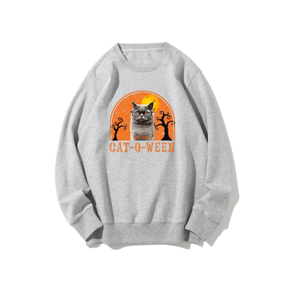 Custom Halloween Cat T-shirt | Sweatshirt | Hoodie - Cat-o-ween Personalized With Your Cats Images And Names