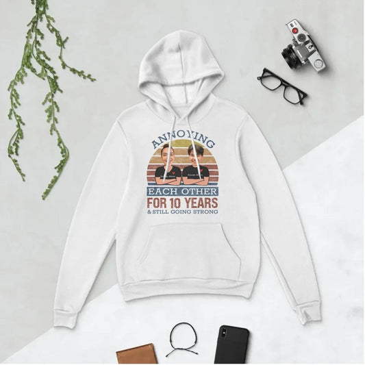 Retro Funny Annoying Each Other For Years And Still Going Strong Matching Anniversary Hoodie for Couple