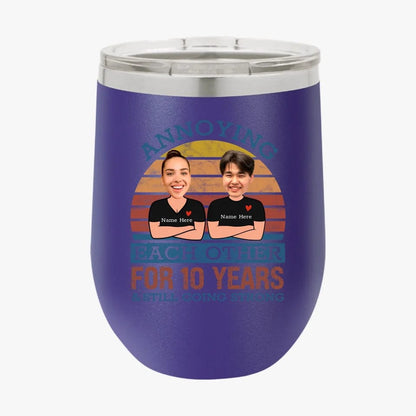 Retro Funny Annoying Each Other For Years And Still Going Strong Matching Anniversary Tumbler for Couple