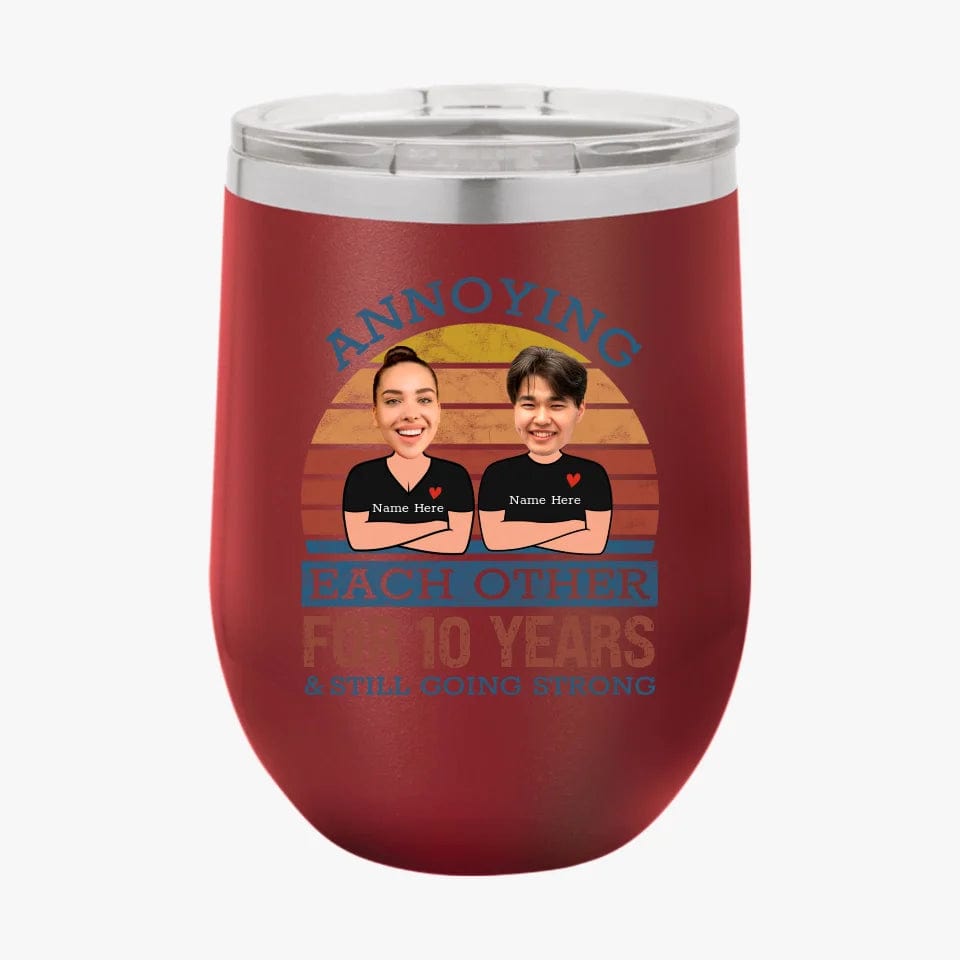 Retro Funny Annoying Each Other For Years And Still Going Strong Matching Anniversary Tumbler for Couple