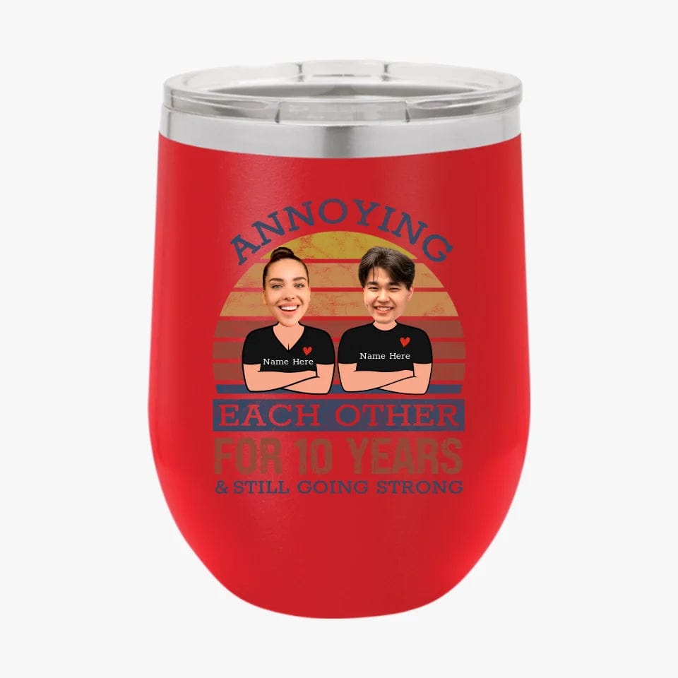 Retro Funny Annoying Each Other For Years And Still Going Strong Matching Anniversary Tumbler for Couple