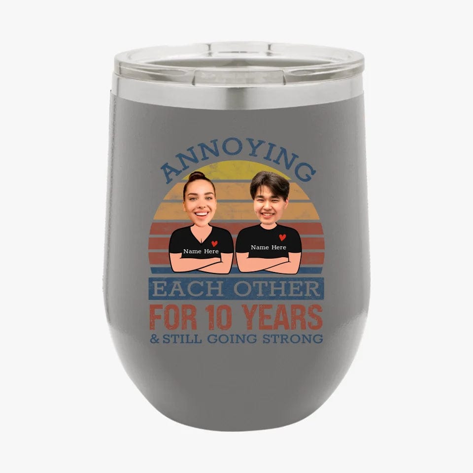 Retro Funny Annoying Each Other For Years And Still Going Strong Matching Anniversary Tumbler for Couple