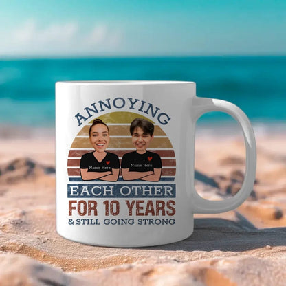 Retro Funny Annoying Each Other For Years And Still Going Strong Matching Anniversary Mug for Couple