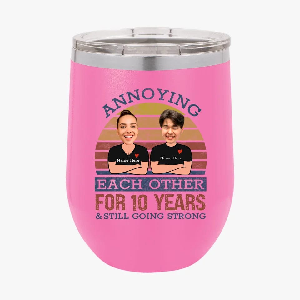 Retro Funny Annoying Each Other For Years And Still Going Strong Matching Anniversary Tumbler for Couple