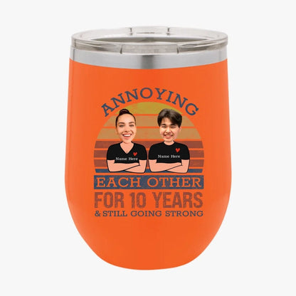 Retro Funny Annoying Each Other For Years And Still Going Strong Matching Anniversary Tumbler for Couple