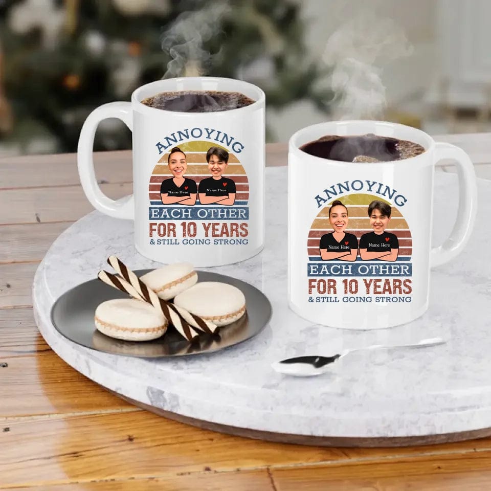 Retro Funny Annoying Each Other For Years And Still Going Strong Matching Anniversary Mug for Couple