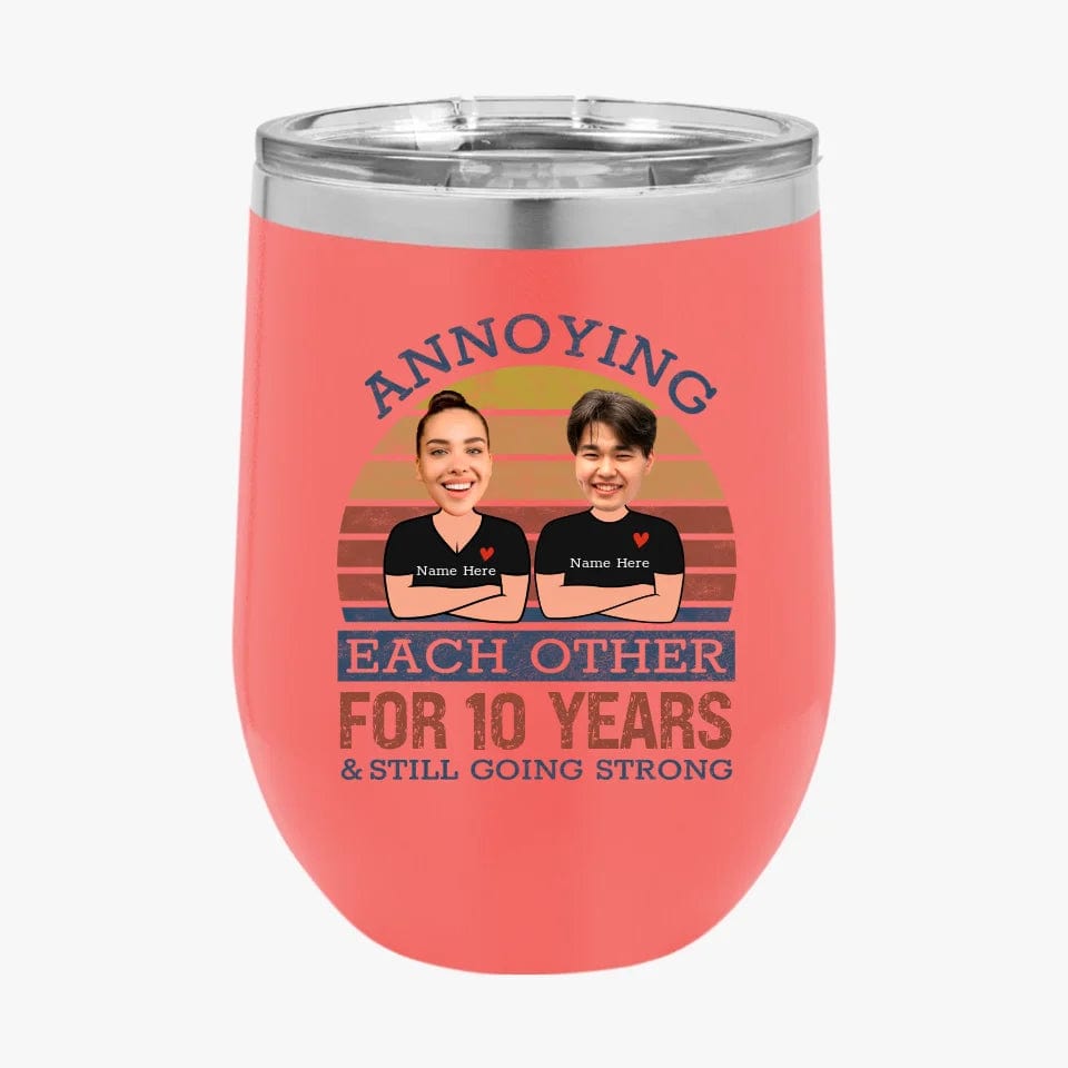 Retro Funny Annoying Each Other For Years And Still Going Strong Matching Anniversary Tumbler for Couple