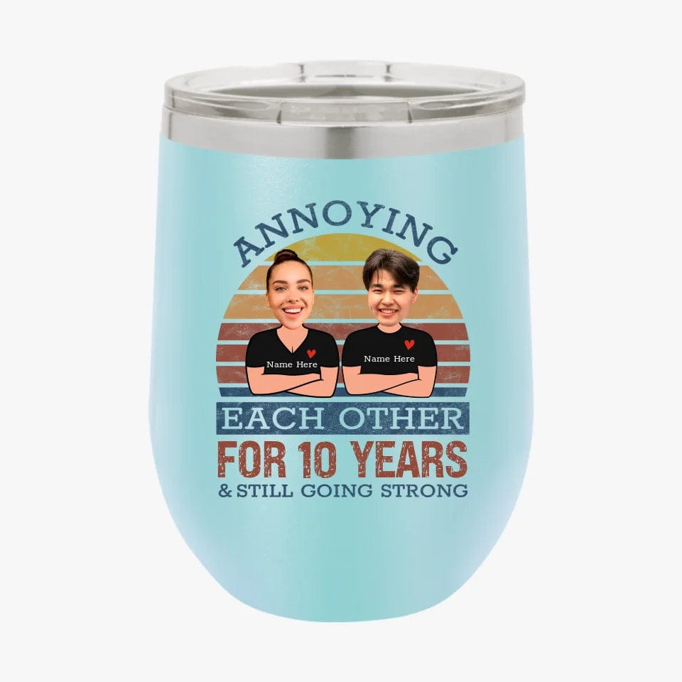 Retro Funny Annoying Each Other For Years And Still Going Strong Matching Anniversary Tumbler for Couple