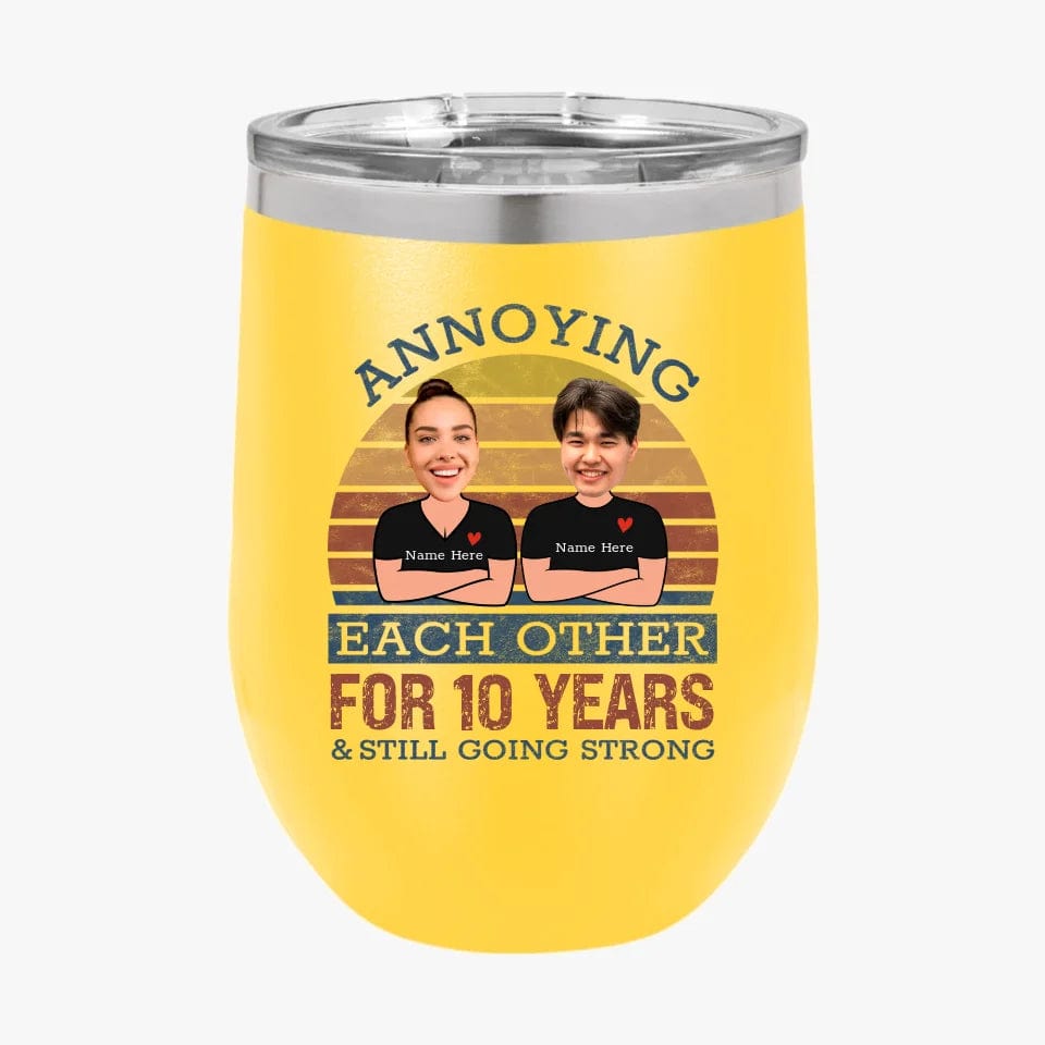 Retro Funny Annoying Each Other For Years And Still Going Strong Matching Anniversary Tumbler for Couple