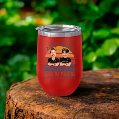 Retro Funny Annoying Each Other For Years And Still Going Strong Matching Anniversary Tumbler for Couple