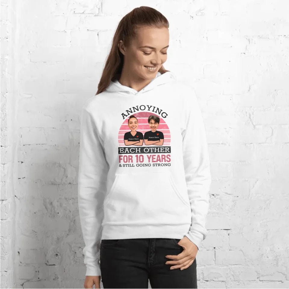 Pink Funny Annoying Each Other For Years And Still Going Strong Matching Anniversary Hoodie for Couple