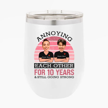 Pink Funny Annoying Each Other For Years And Still Going Strong Matching Anniversary Tumbler for Couple