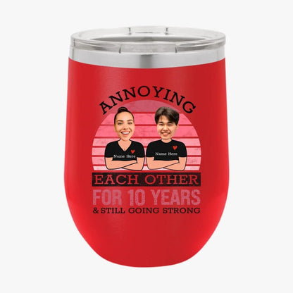 Pink Funny Annoying Each Other For Years And Still Going Strong Matching Anniversary Tumbler for Couple