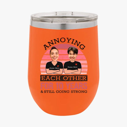 Pink Funny Annoying Each Other For Years And Still Going Strong Matching Anniversary Tumbler for Couple