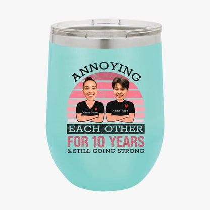 Pink Funny Annoying Each Other For Years And Still Going Strong Matching Anniversary Tumbler for Couple