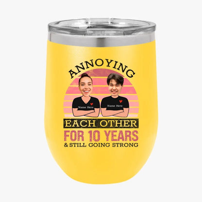 Pink Funny Annoying Each Other For Years And Still Going Strong Matching Anniversary Tumbler for Couple