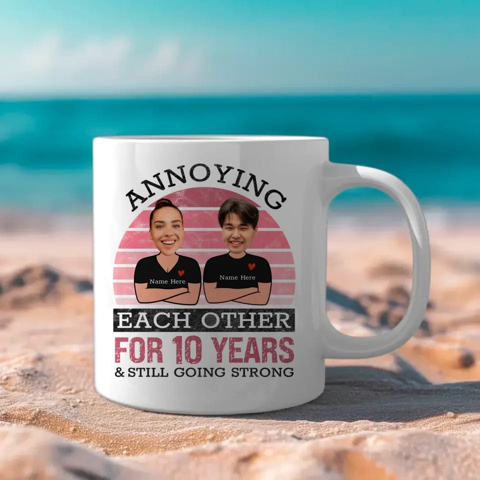 Pink Funny Annoying Each Other For Years And Still Going Strong Matching Anniversary Mug for Couple