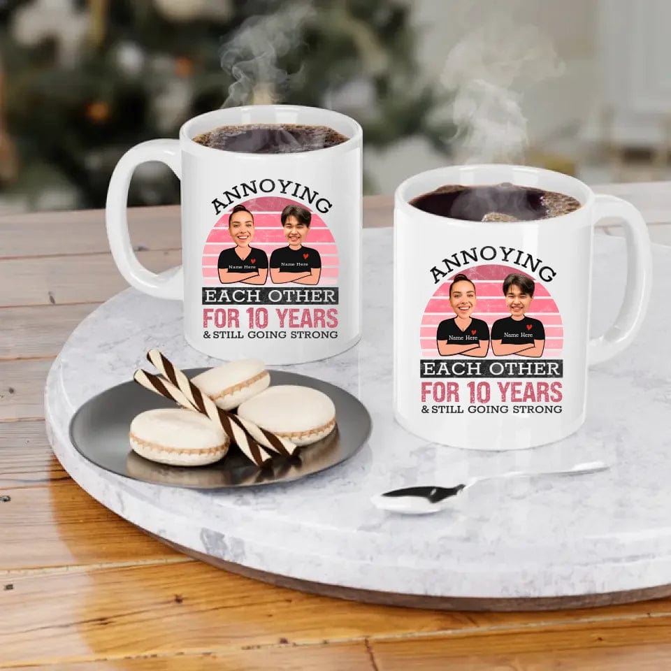 Pink Funny Annoying Each Other For Years And Still Going Strong Matching Anniversary Mug for Couple