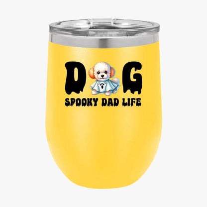 Custom Halloween Dog Dad Mug | Personalized Ghost Dog Coffee Mug & Tumbler