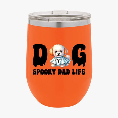 Custom Halloween Dog Dad Mug | Personalized Ghost Dog Coffee Mug & Tumbler