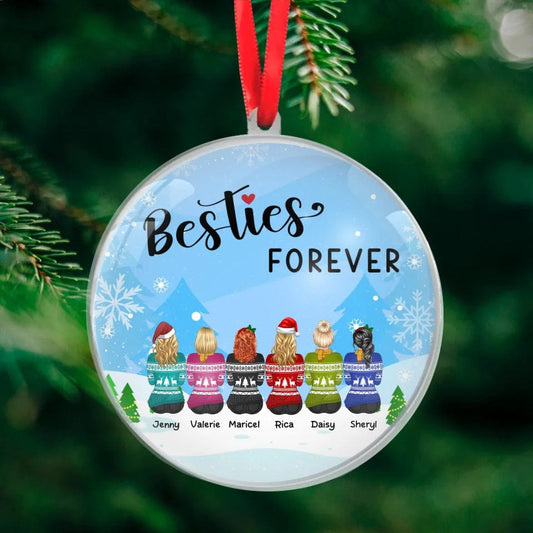 Custom Besties Acrylic Ornament Best Friends Ornaments