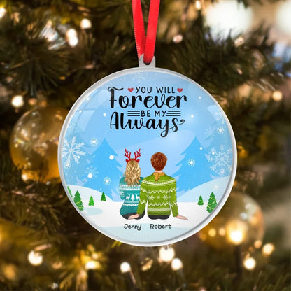 Personalized Couple Ornaments Custom Lovers Christmas Acrylic Ornament