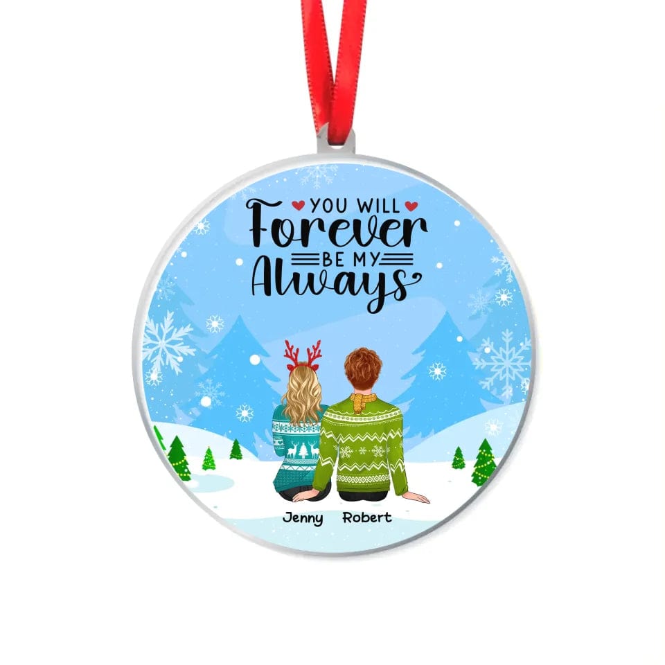 Personalized Couple Ornaments Custom Lovers Christmas Acrylic Ornament